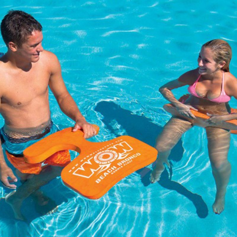 WOW Watersports 1 Person Soft Foam Beach Bronco Swimming Pool Saddle, Orange