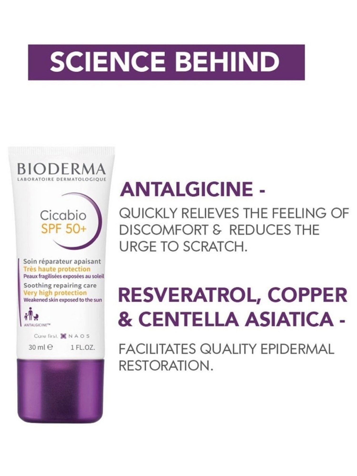 Bioderma Cicabio SPF50+ Repairing Cream - 30 ml