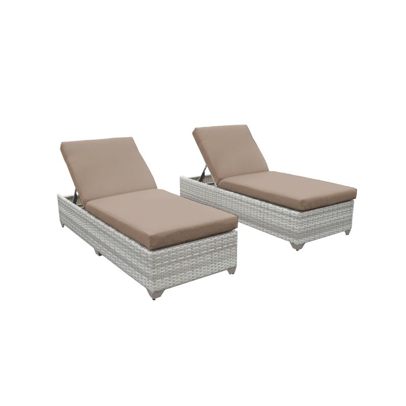 Fairmont 2pk Patio Chaise Lounges - Wheat - TK Classics