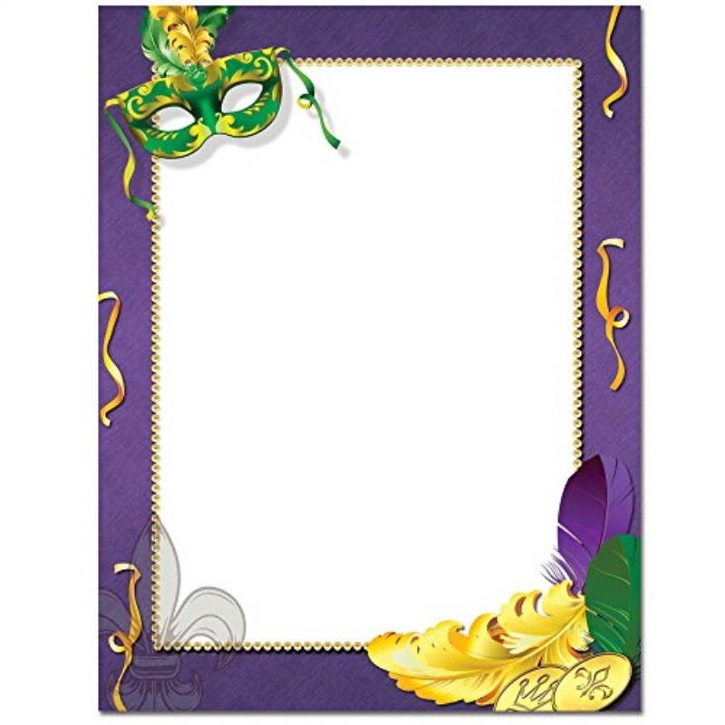 Mardi gras Letterhead Laser & Inkjet Printer Paper, 25 pack
