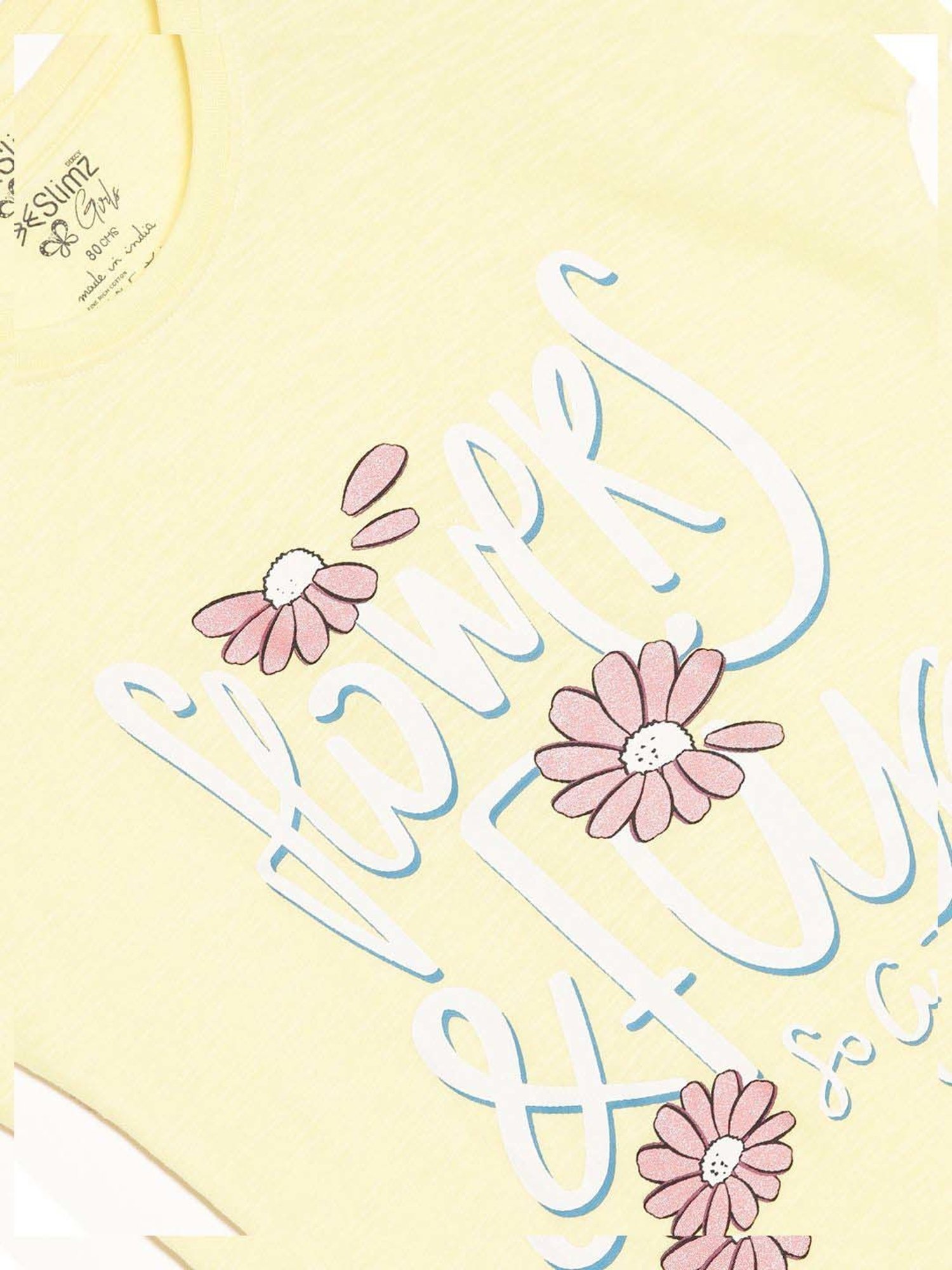 Dixcy Slimz Kids Yellow Cotton Printed T-Shirt