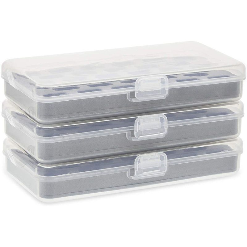 Bright Creations 3 Pack Bobbins Organizer with EVA Cushion for Sewing, 28 Grids (7.15 x 3.5 x 1.15 in)