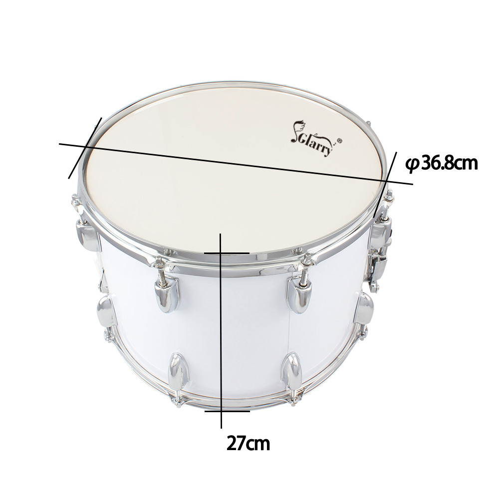 Magace 14 x10 inches Marching Drum Drumsticks Key Strap White