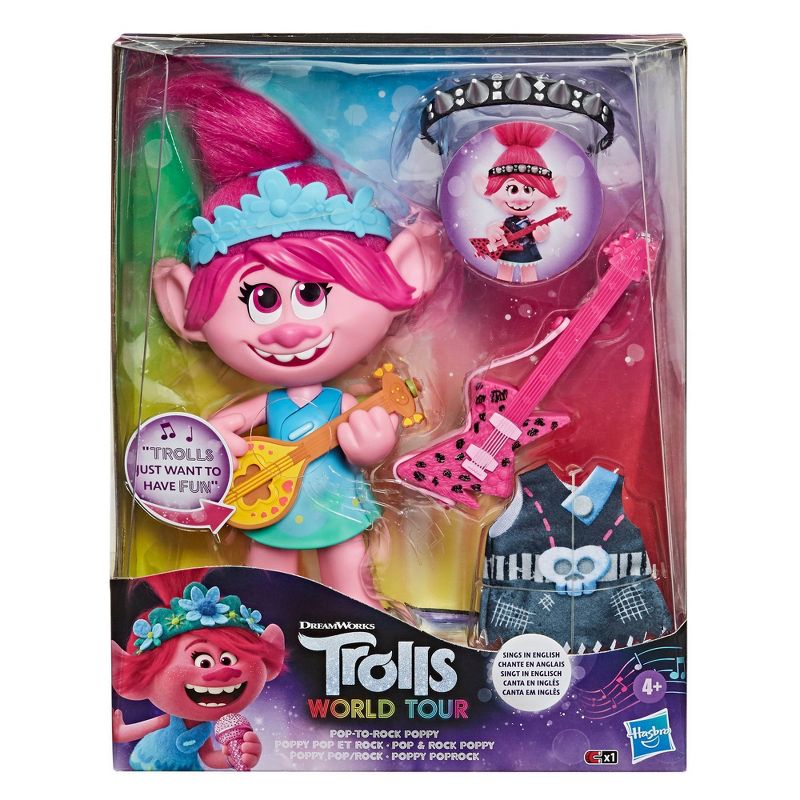 DreamWorks Trolls World Tour Pop-to-Rock Poppy Singing Doll