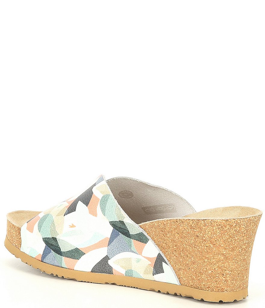 Mephisto Lisane Nubuck Leather Cork Wedge Mules