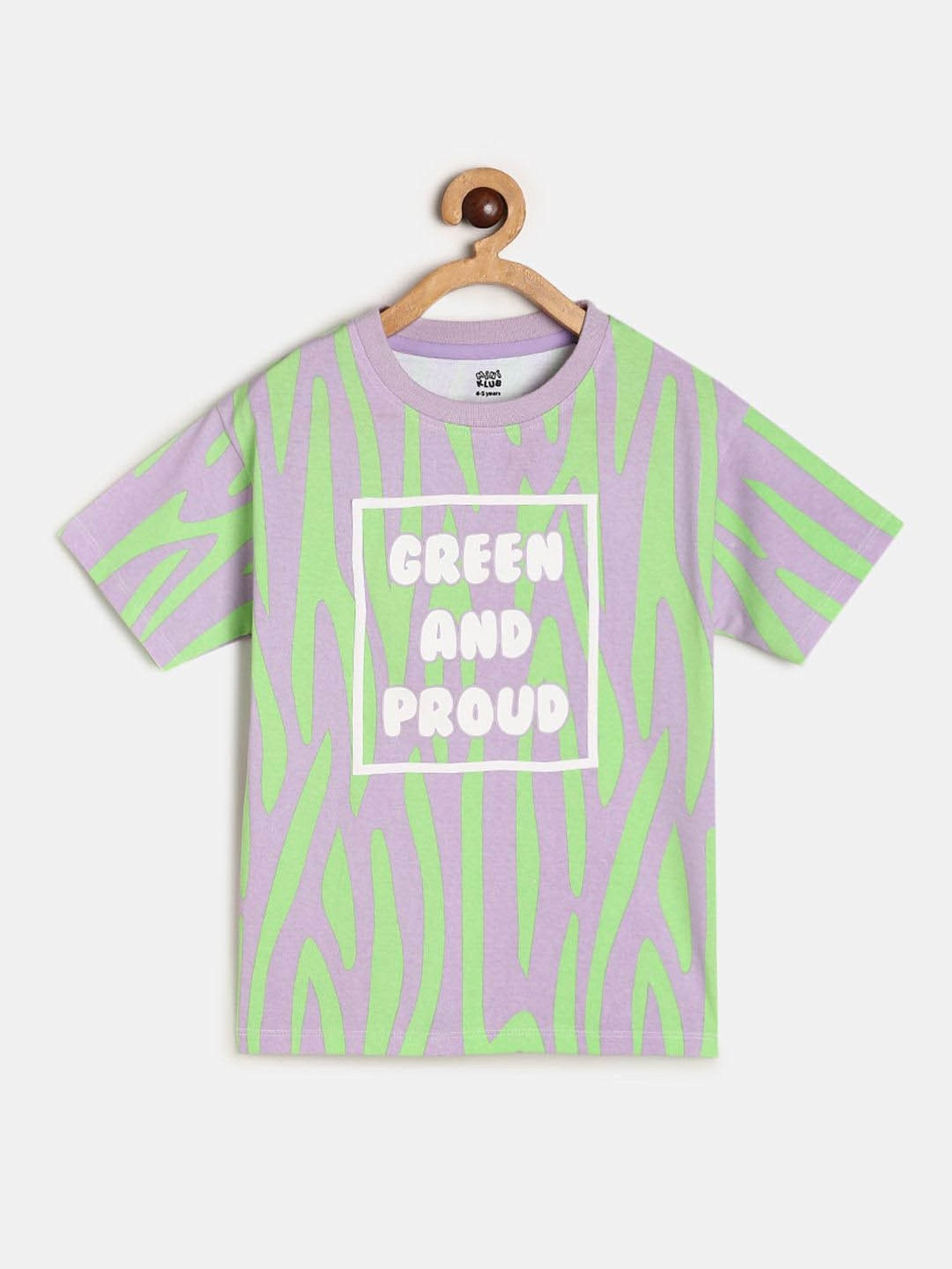 MINIKLUB Kids Purple & Green Printed T-Shirt
