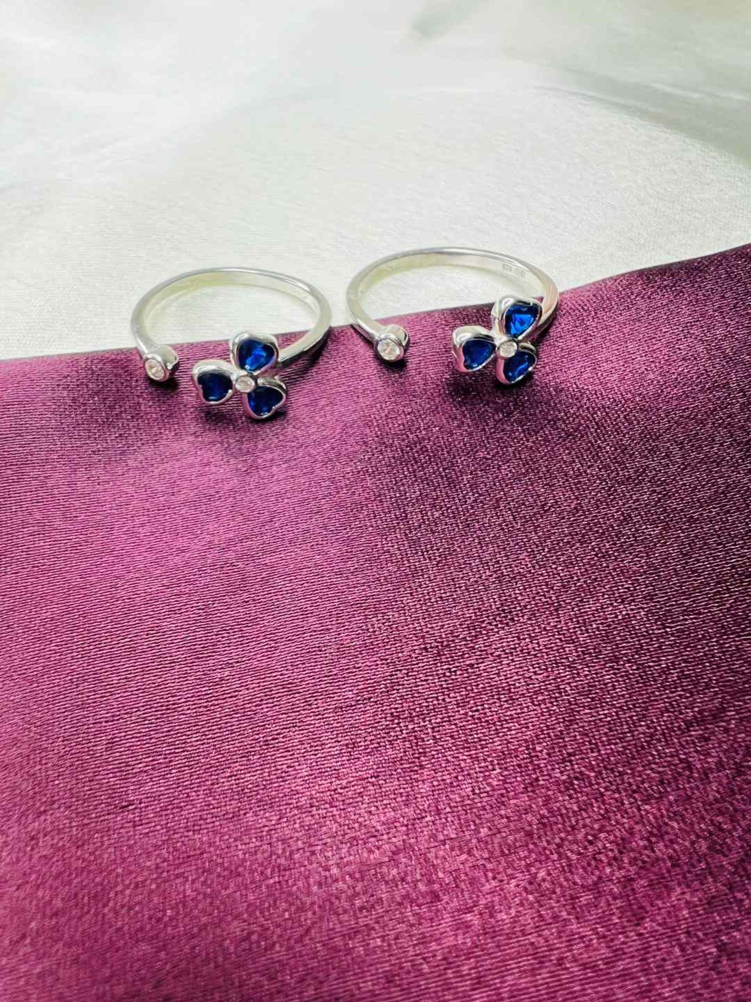 Arte Jewels 925 Sterling Silver Toe Rings (Pair of 2)