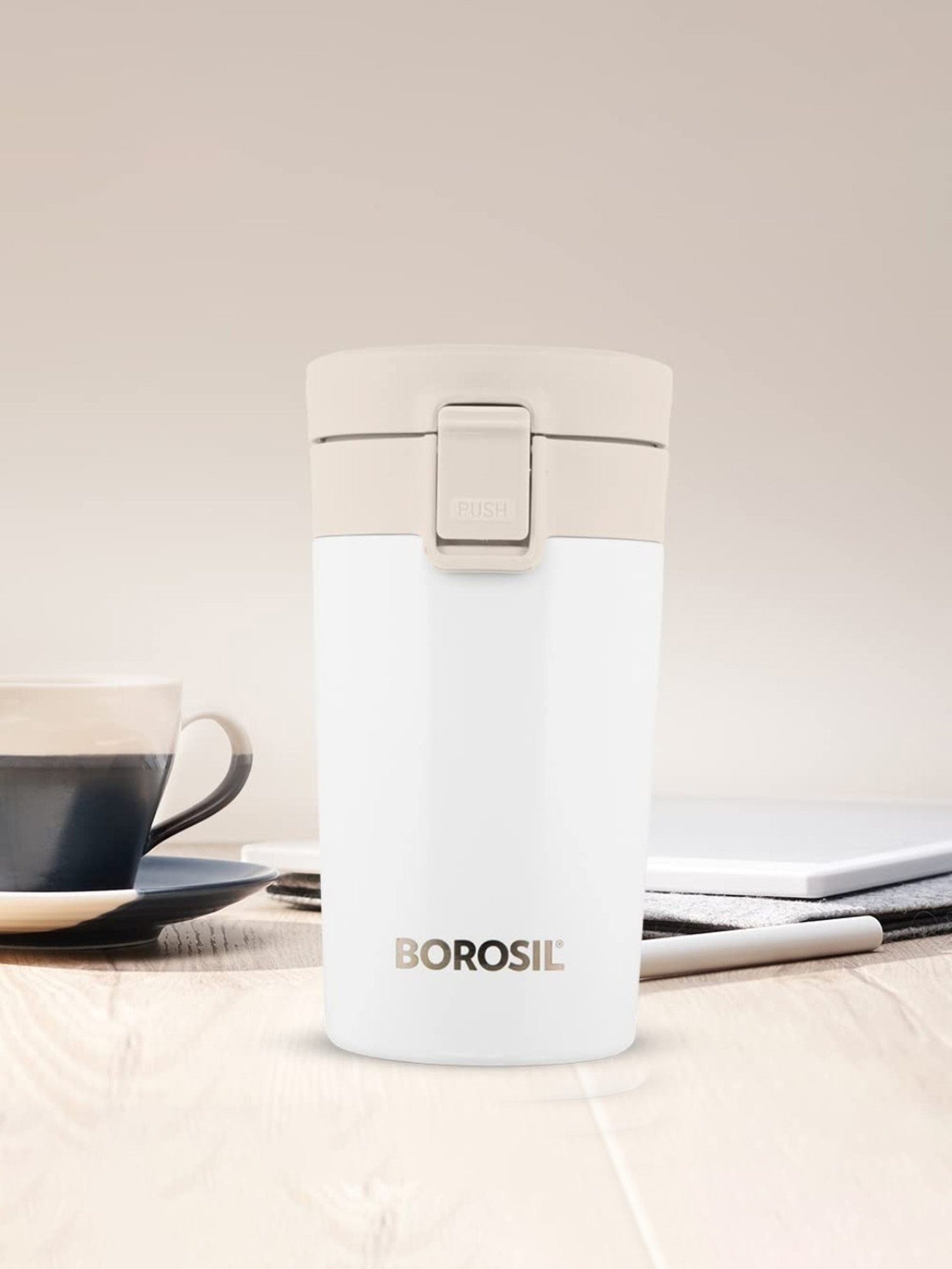 Borosil White Insulated Coffee Mug 300 ml