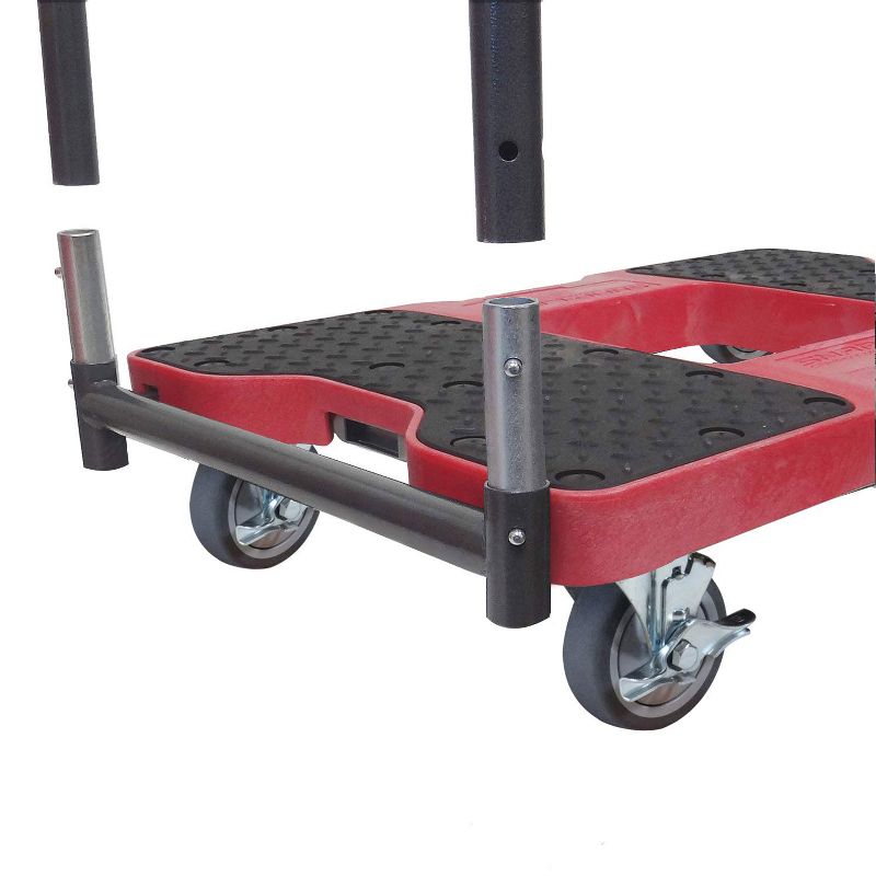 Snap Loc 1,200 lb Capacity General Purpose E Track Panel Cart Dolly Red, Heavy Duty 4 in Thermoplastic Swivel Non Marking Caster Wheels