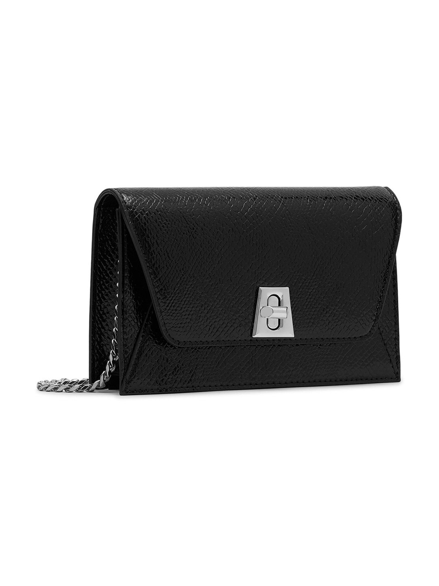 Miraggio Miley Black Textured Small Cross Body Bag