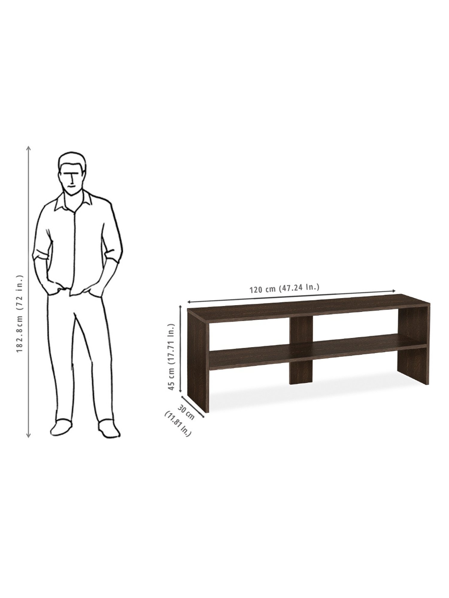 Delite Kom Kai Flowery Wenge Engineered Wood TV Entertainment Unit