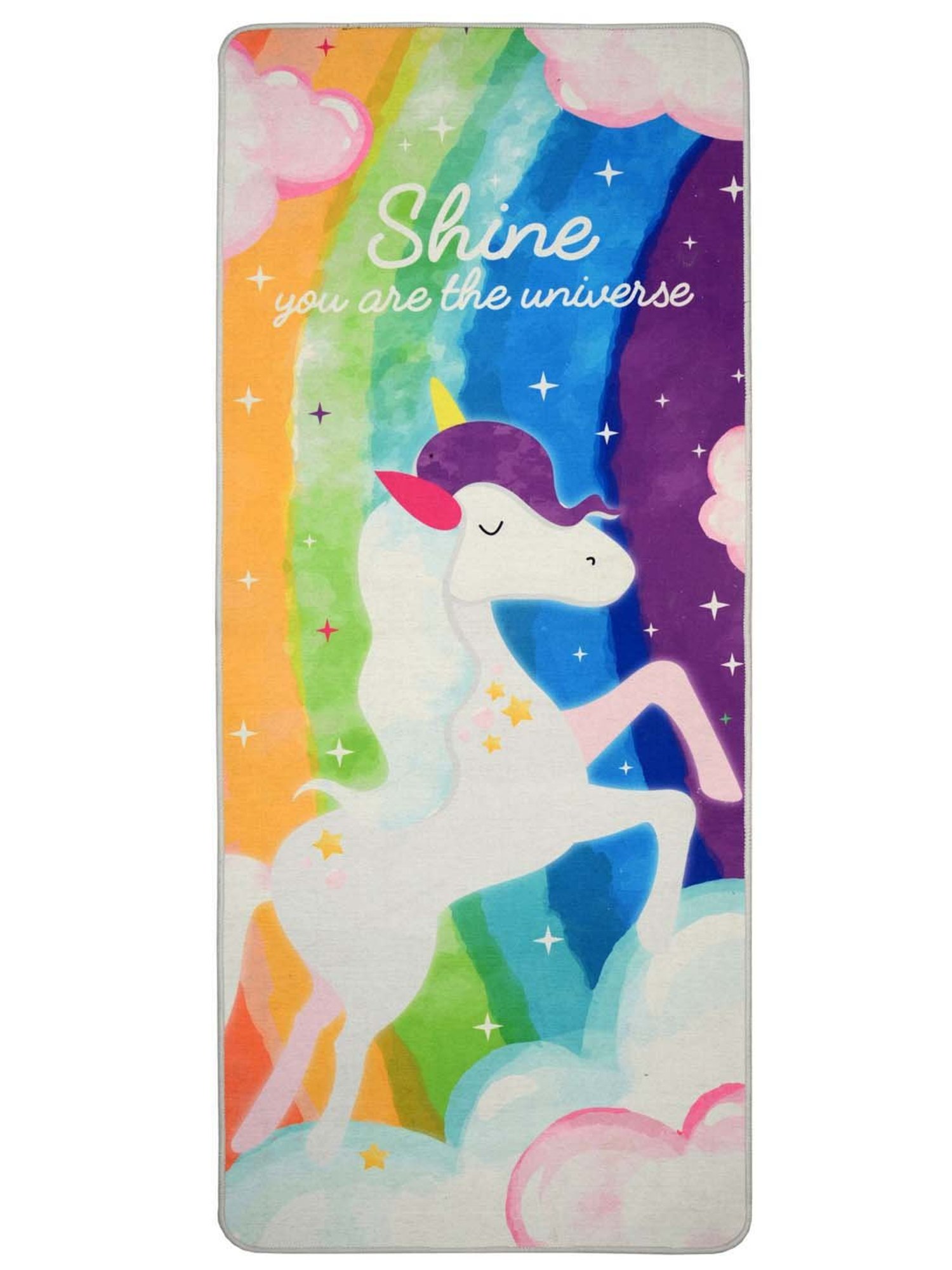Saral Home Unicorn Multicolor Microfibre Anti Skid Kids Yoga Mat - Set of 1