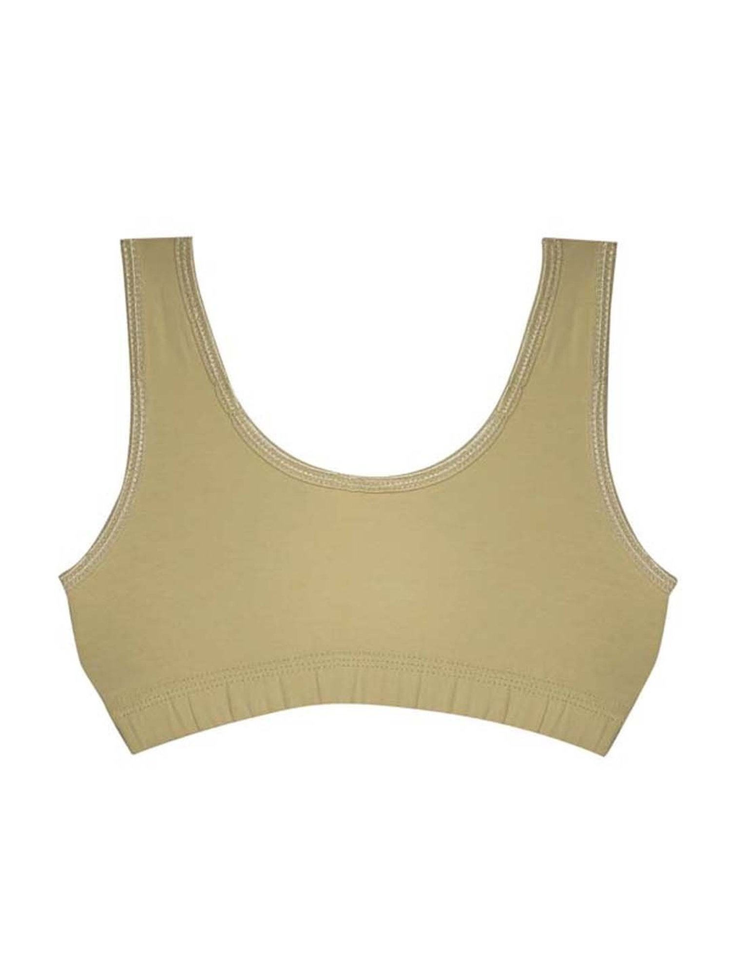 Tiny Bugs Kids Beige Cotton Printed Sports Bra
