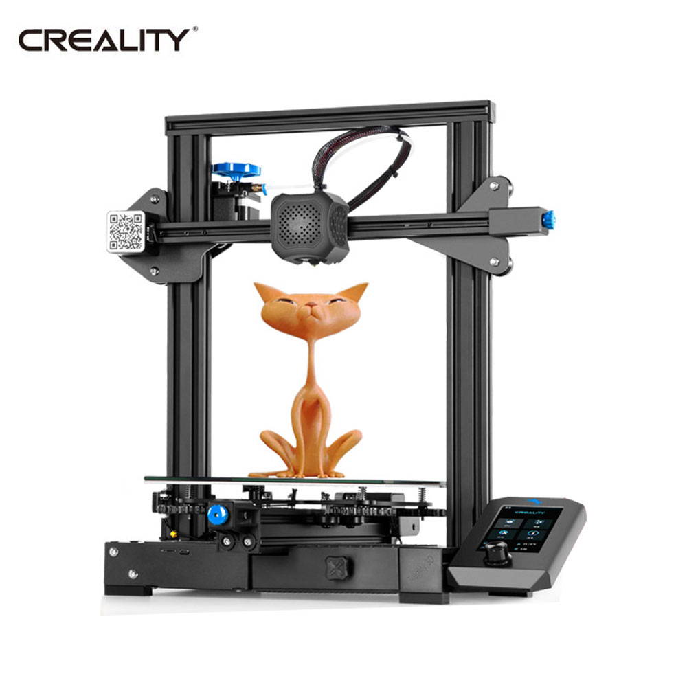 Creality Ender 3 V2 Upgraded 3D Printer with Silent Motherboard Meanwell Power Supply Carborundum Glass Platform and Resume Printing 220x220x250mm FDM(Fused Deposition Molding) PLA/PETG/ABS/TPU