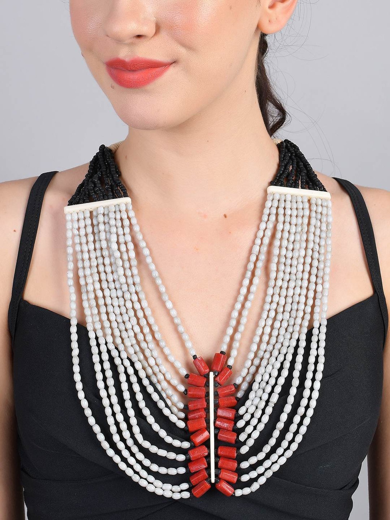 Imli Street Multicolor Vintage Naga Beaded Tribal Necklace