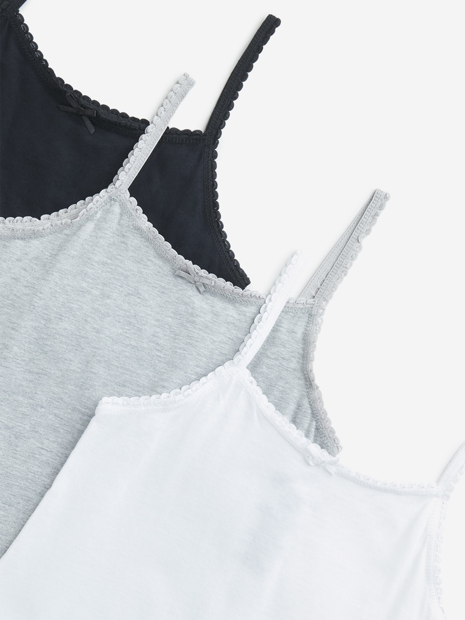 Kiddopanti Kids Black & Pink Solid Camisole (Pack Of 2)