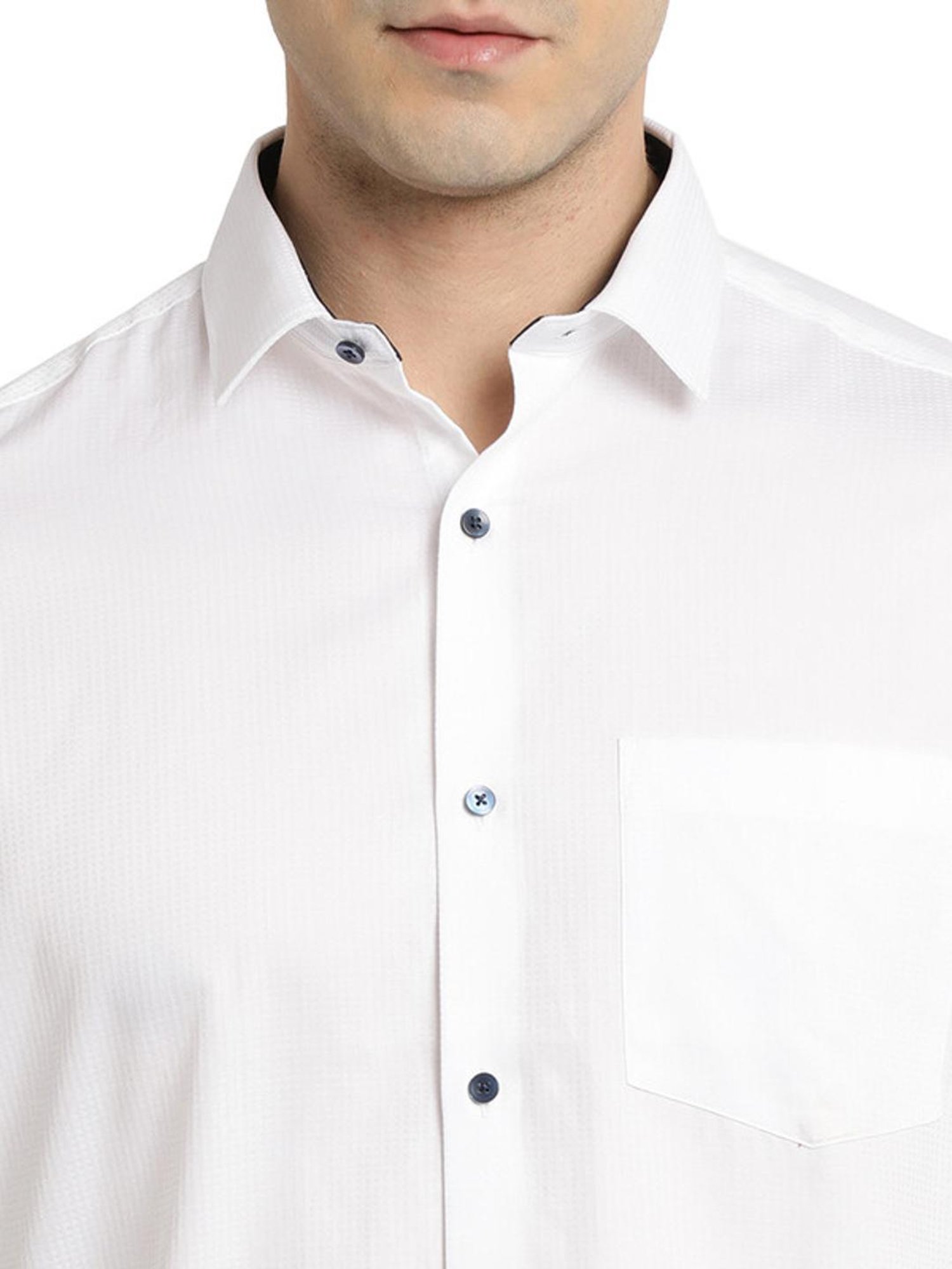 Turtle White Cotton Slim Fit Shirt