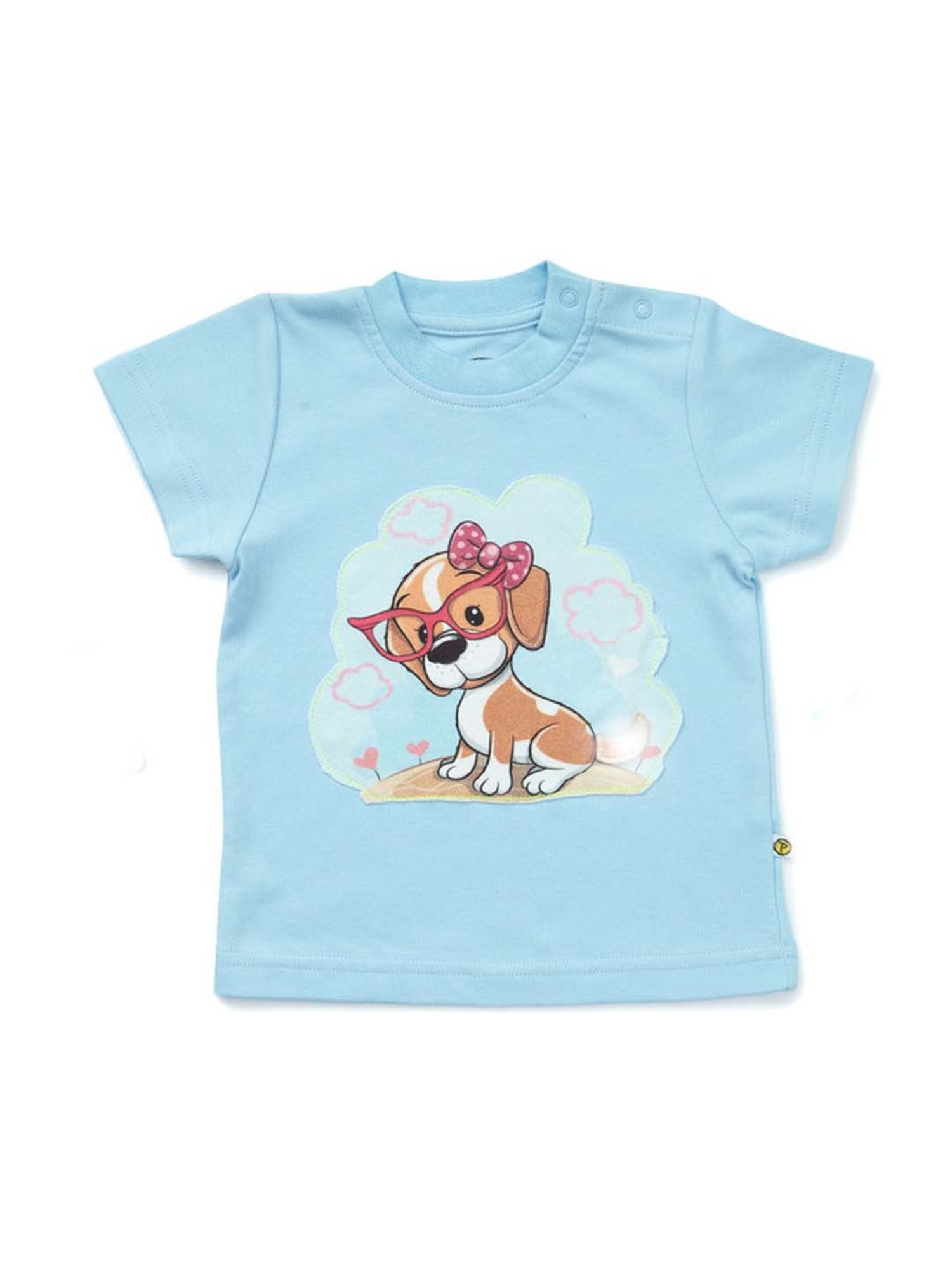 Pranava Kids Blue & Yellow Printed Top (Pack of 2)