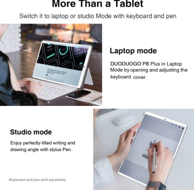 DWO 10.1 inch New Android 9.0 Quad Core Tablet PC Dual sim with 4GB RAM + 64GB Storage[Silver]