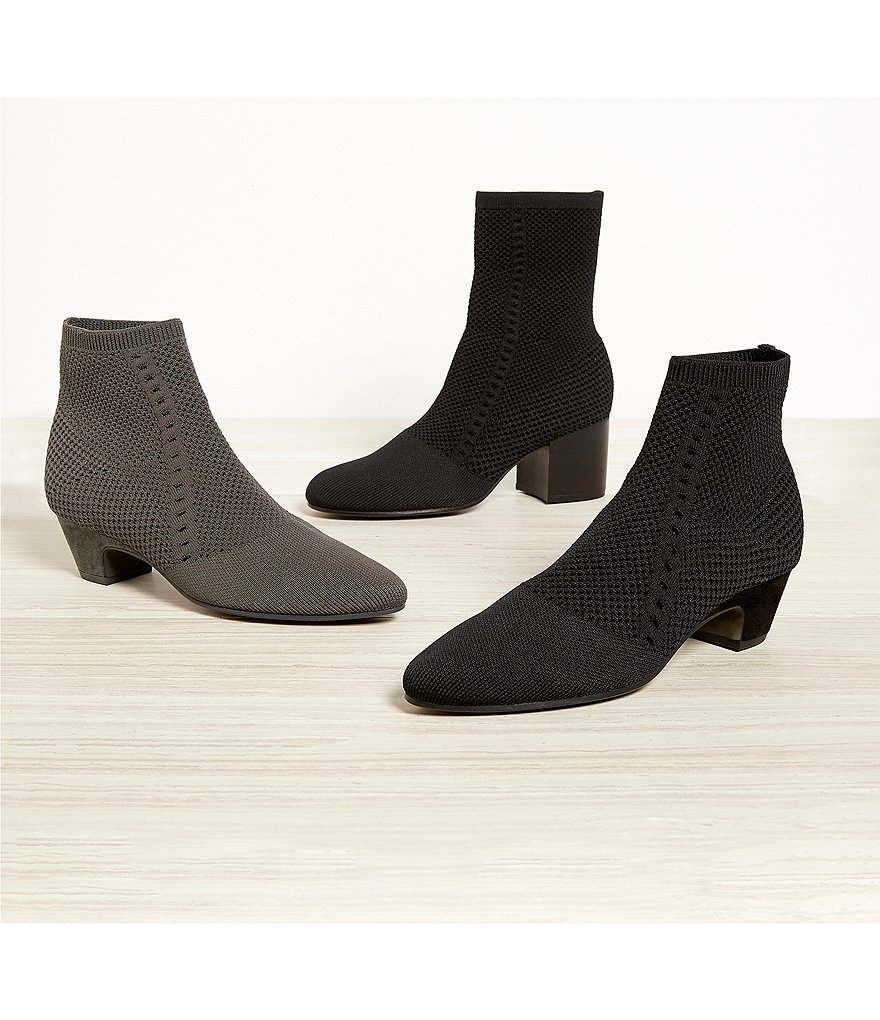 Eileen Fisher Purl Stretch Block Heel Sock Booties