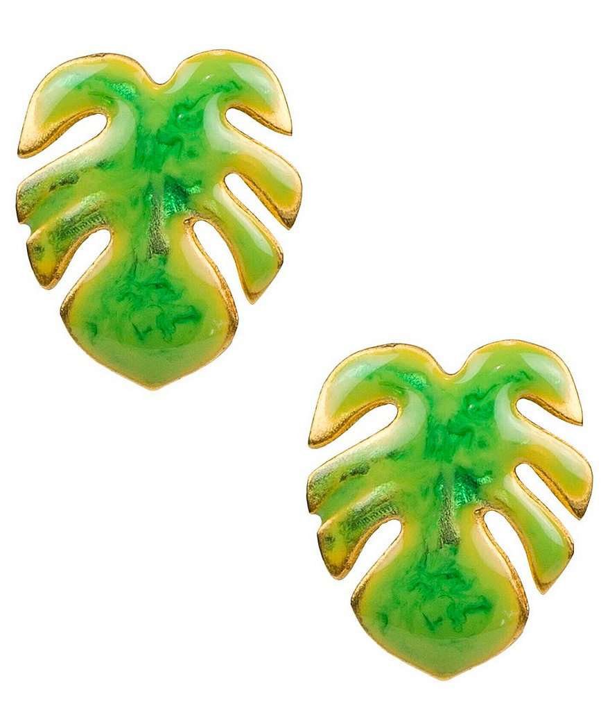 Patricia Nash Palm Leaf Stud Earrings