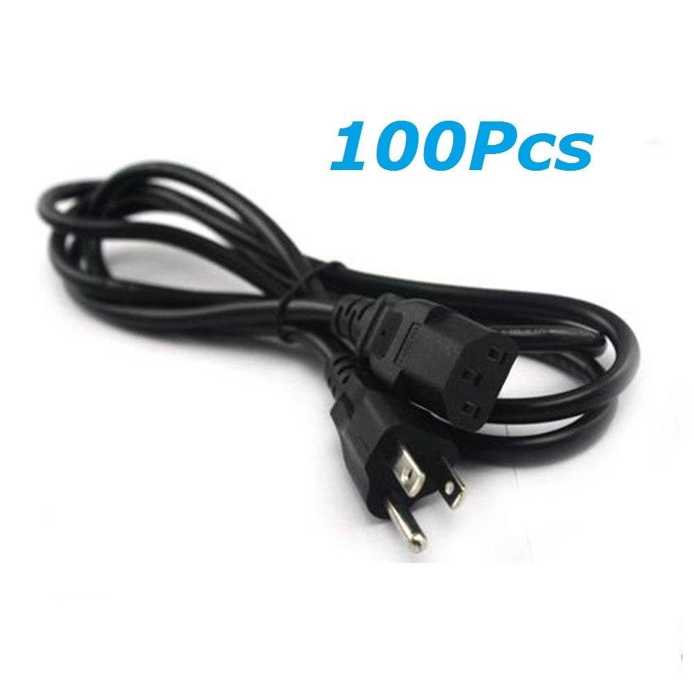 Lot of 100PCS  3 Prong 6ft Power Cord Cable for PC Monitoer Computer Printer