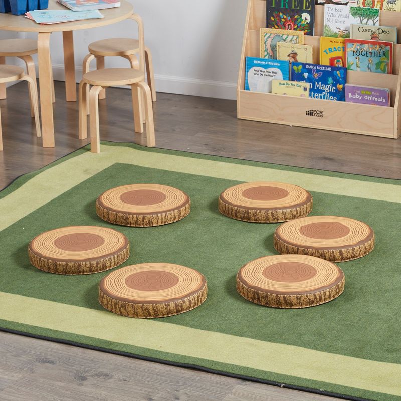 ECR4Kids SoftZone Tree Floor Cushions, Flexible Alternative Classroom Seating for Kids, 6-Pack