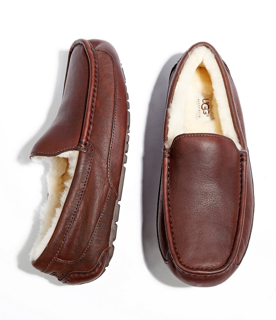 UGG&reg; Men's Ascot Leather Slip-On Slippers