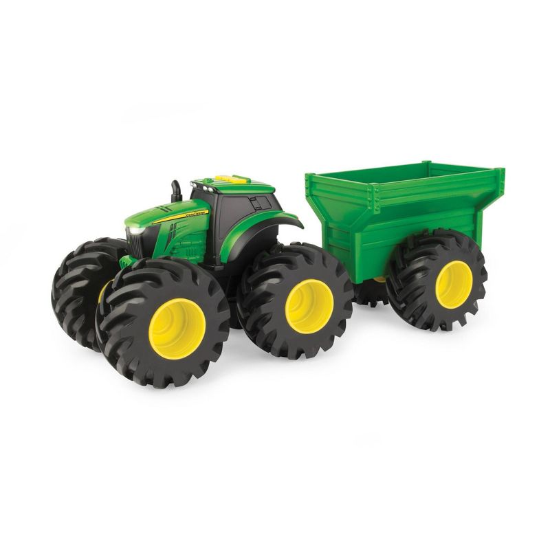 John Deere Monster Treads Lights & Sounds 8" Tractor with Wagon