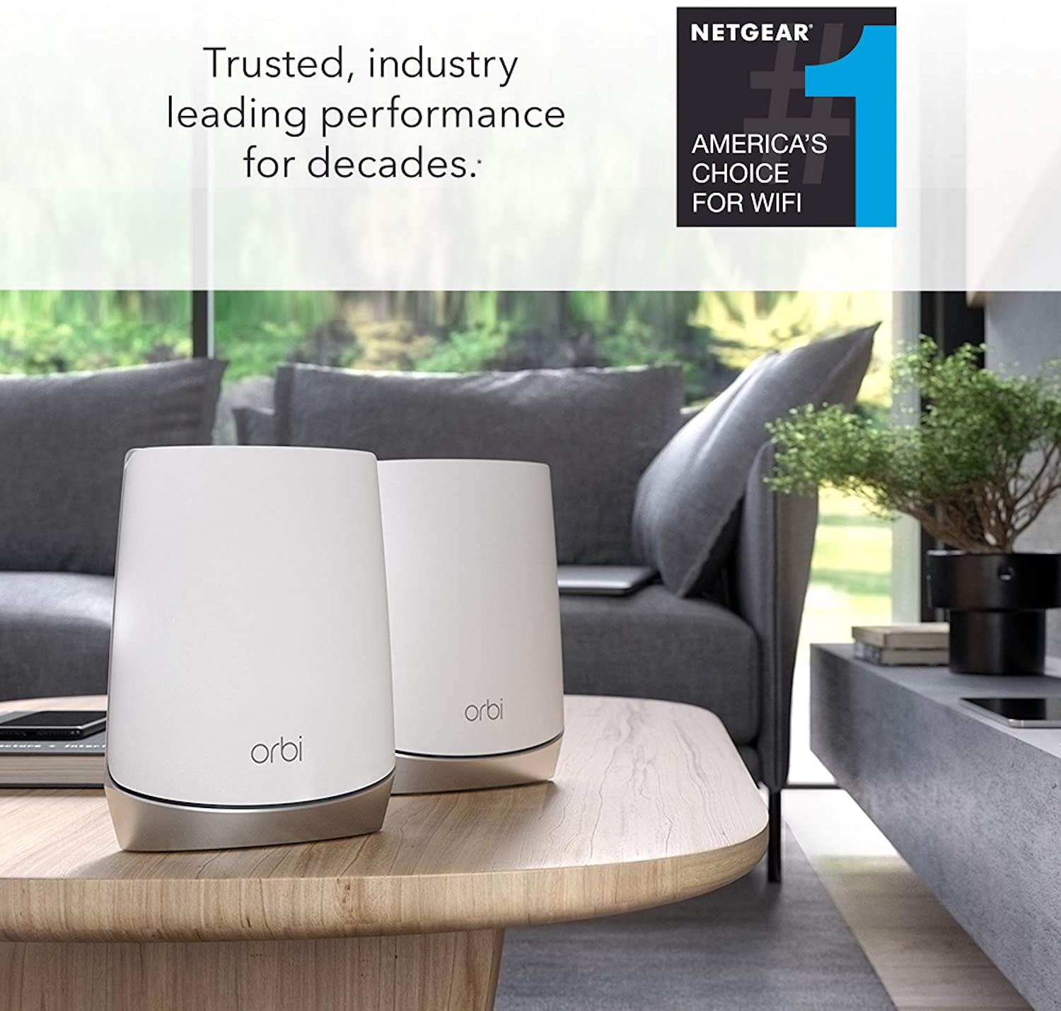 NETGEAR Orbi Whole Home Tri-Band Mesh Wi-Fi 6 System (RBK752) &ndash; Router with 1 Satellite Extender | Coverage Up to 5,000 Sq Ft and 40+ Devices | Mesh AX4200 Wi-Fi 6 (Up to 4.2Gbps)