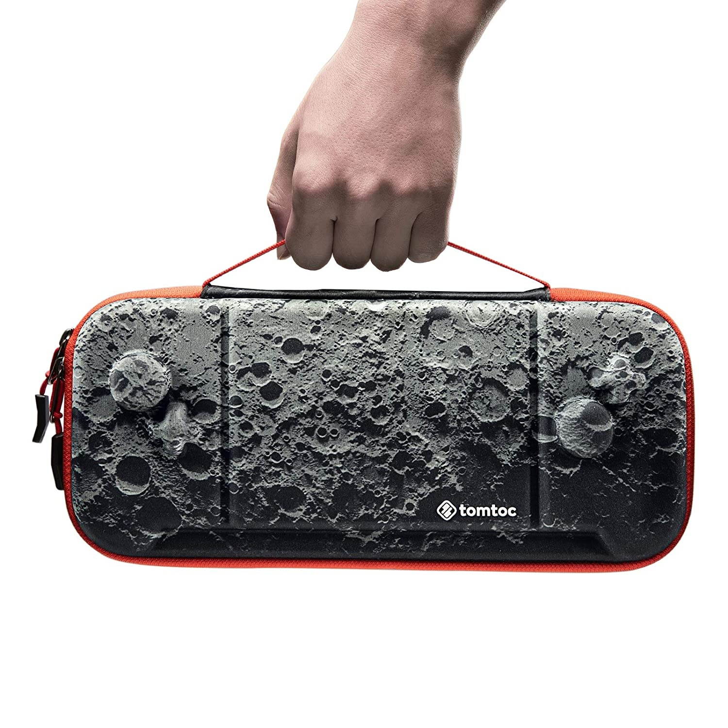 tomtoc Carry Case for Nintendo Switch Hori Split Pad Pro Controller, Grip Protective Carrying Case Case mit 30 Game Cartridges, Moon Theme Limited Edition