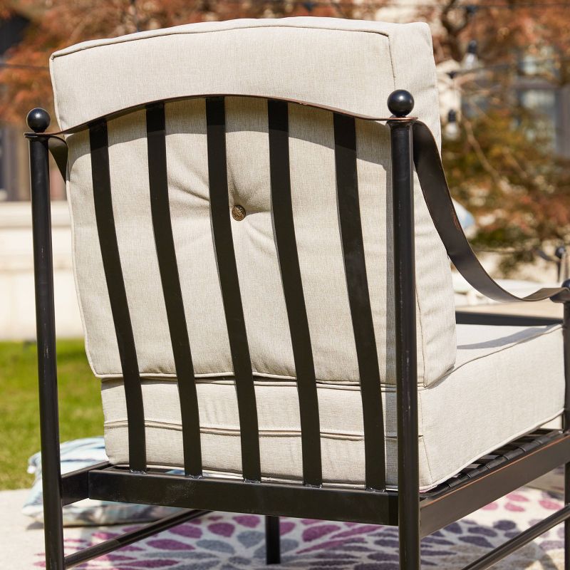 3pc Patio Steel Patio Seating Sets Cream - Lokatse