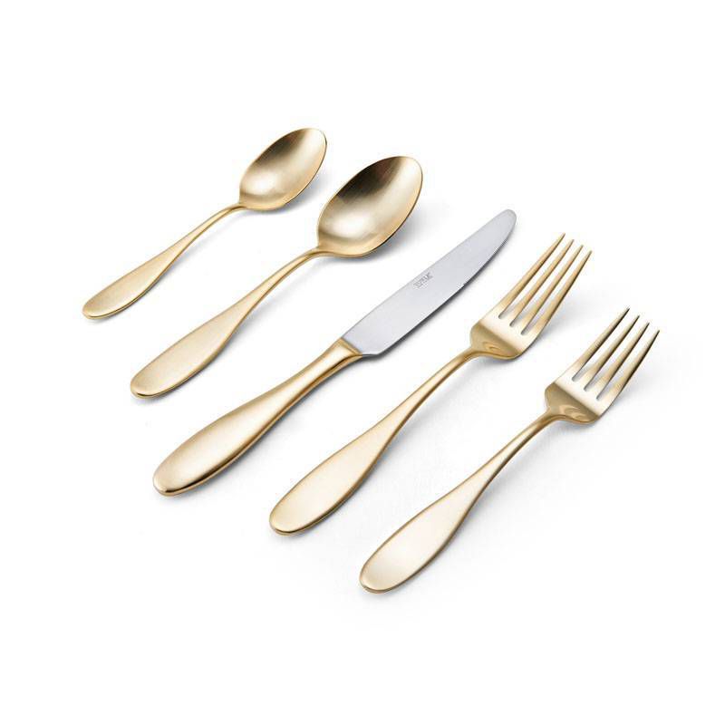 Towle 20pc Stainless Steel Gold Plated Ashwell Silverware Set