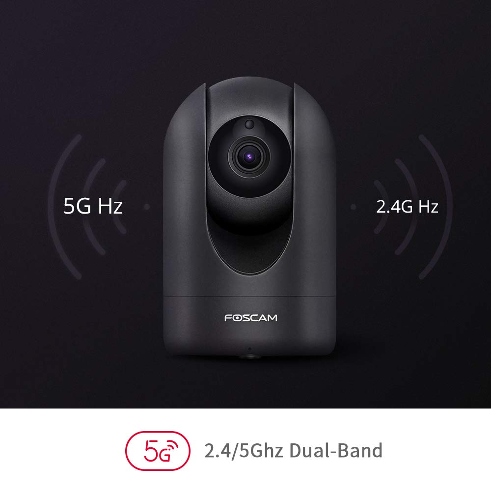 Foscam Super HD 4MP WiFi Pan/Tilt IP Indoor Camera, 2.4/5GHz Dual-Band Security Surveillance System with Motion Detection and 33ft Night Vision, Free Cloud Storage Service, Remote Monitor, White