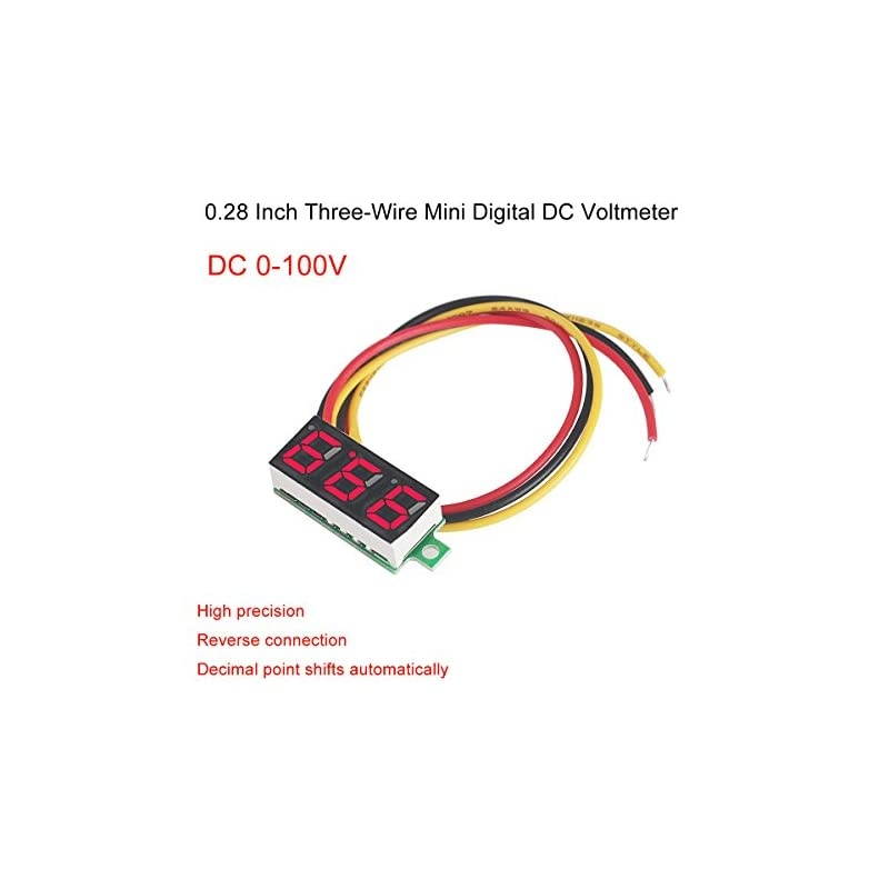 5pcs Mini Digital Voltmeter DC 028 Inch ThreeLine DC 0100V Mini Digital Voltmeter Gauge Tester LED Display Reverse Polarity Protection and Accurate Pressure Measurement 5 Colours