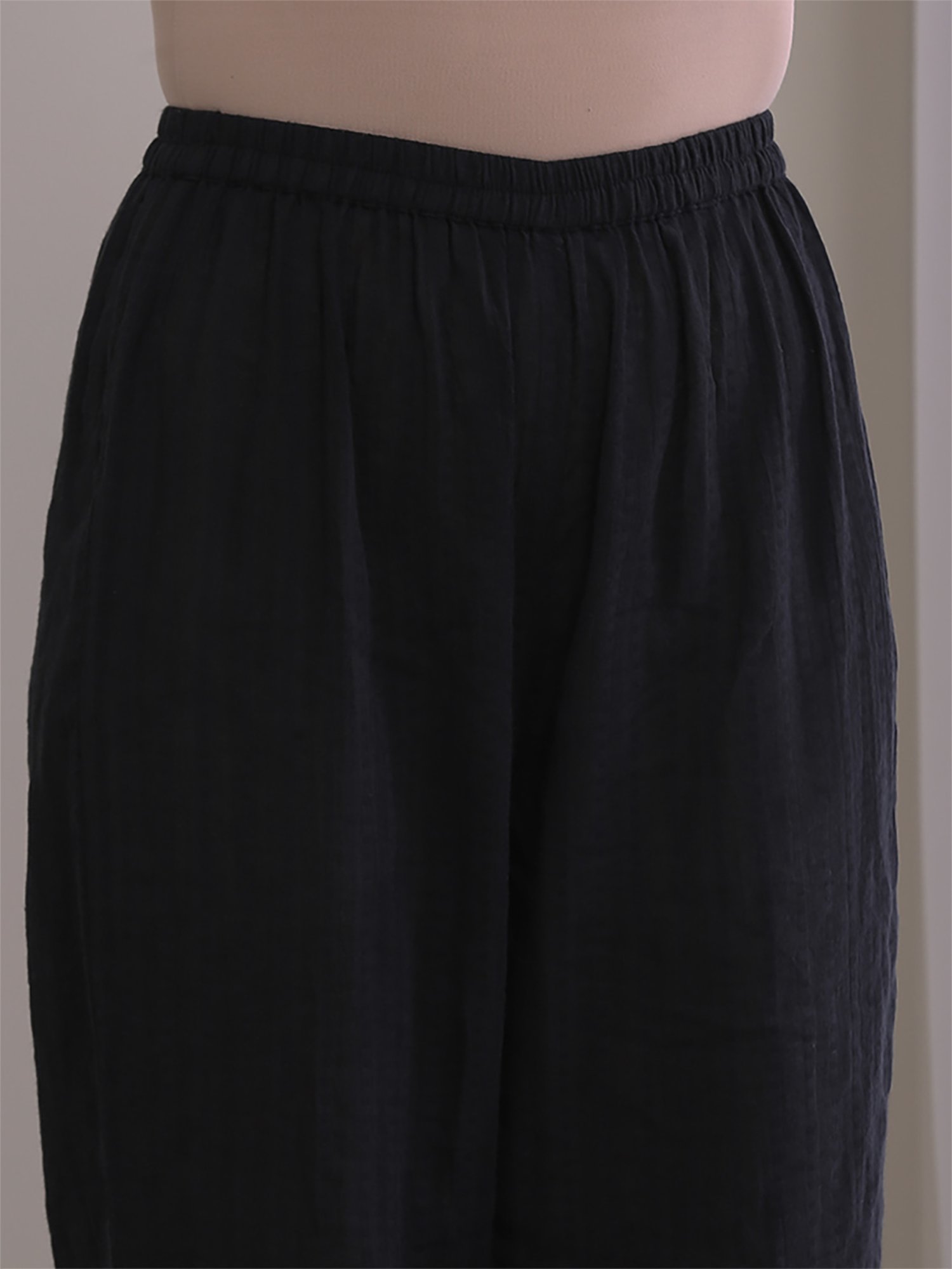 true Browns Black Cotton Kurta Pant Set