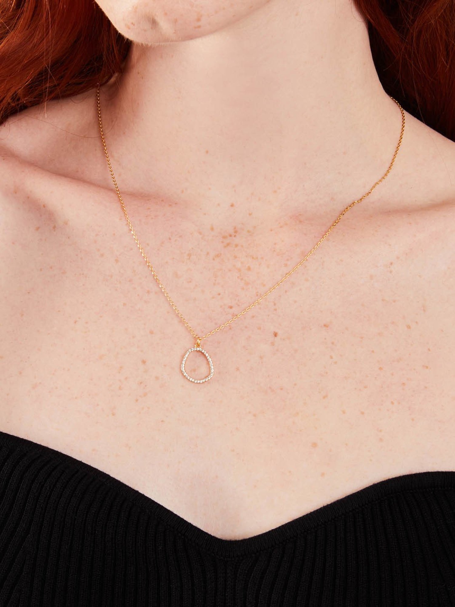 Accessorize London Z Real Gold-plated CZ Sparkle Pendant Necklace for Women