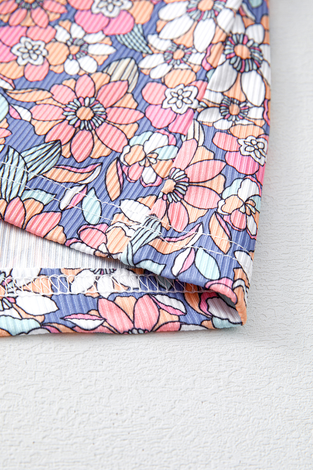 Skobeloff Textured Ruffle Split Top and Drawstring Shorts Set