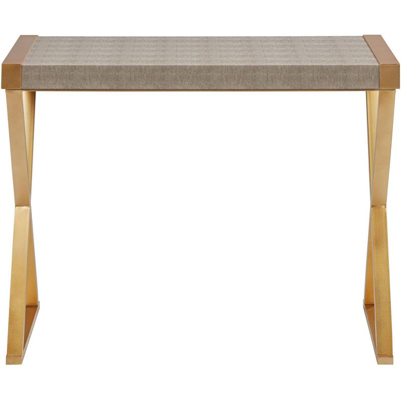 55 Downing Street Sands Point 39" Wide Gray and Gold Console Table