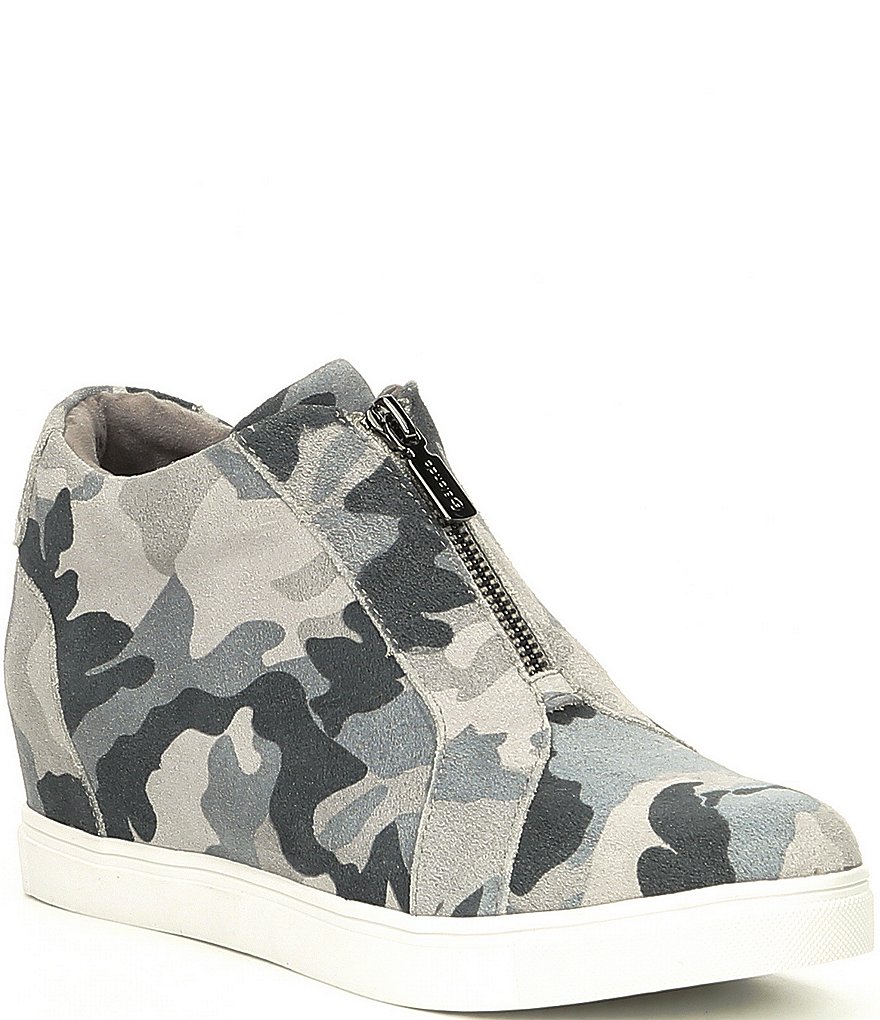Blondo Glenda Suede Printed Waterproof Wedge Sneakers