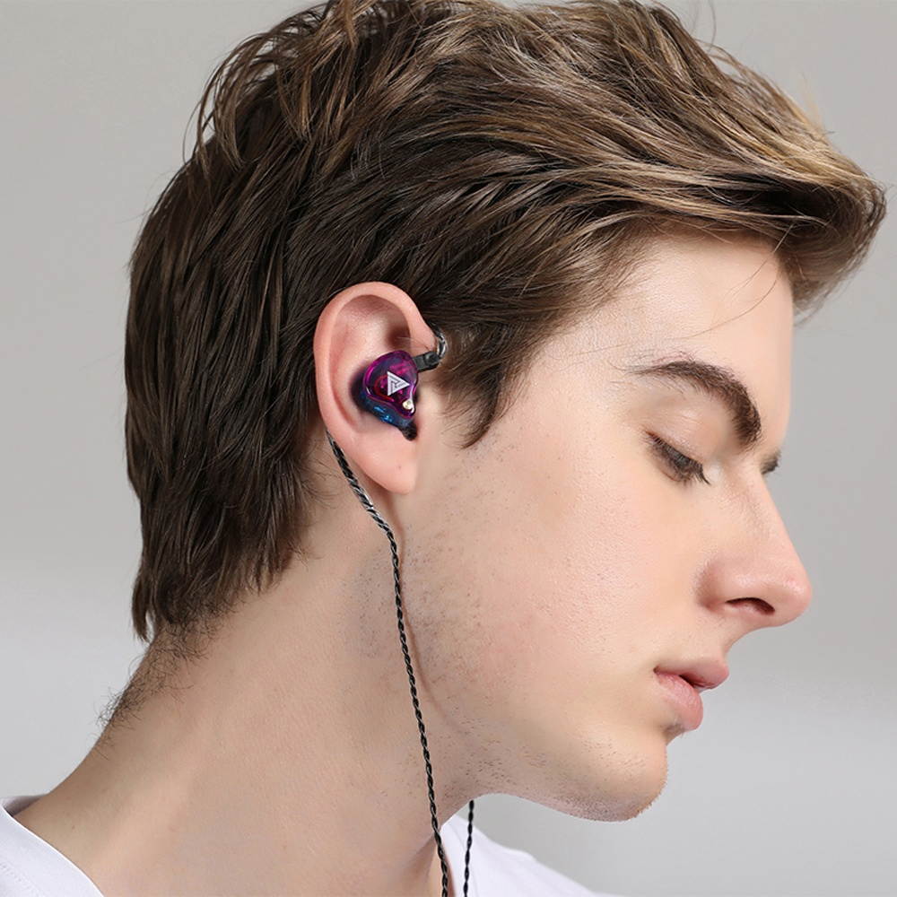 QKZ VK4 3.5mm Wired Headphones In-ear Sports Headset Moving Coil Music Earphones In-line Control with Mic Detachable Replaced Cable