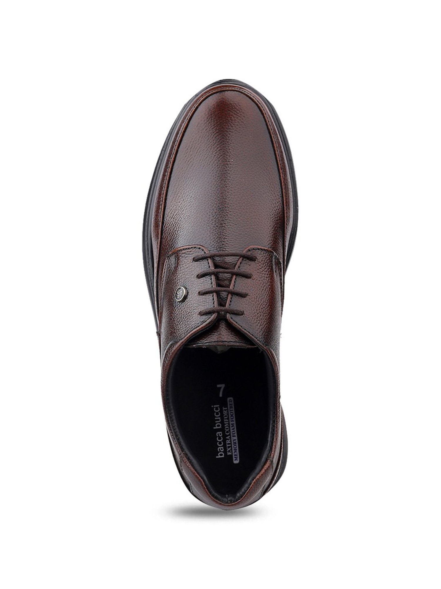 Bacca Bucci Men's Leather Office Brown Derby Shoes