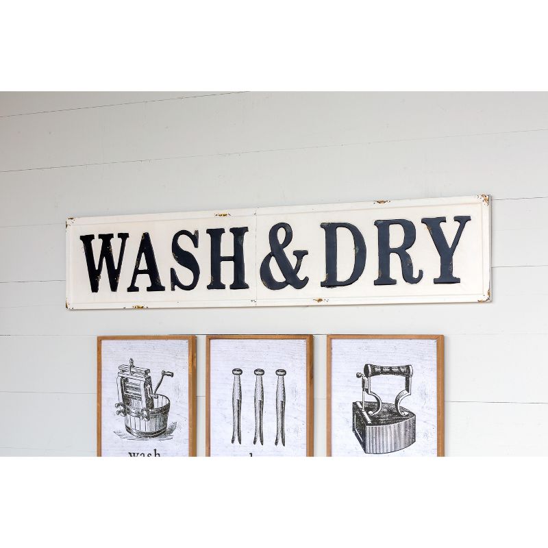 Park Hill Collection Embossed Metal Wash & Dry Sign