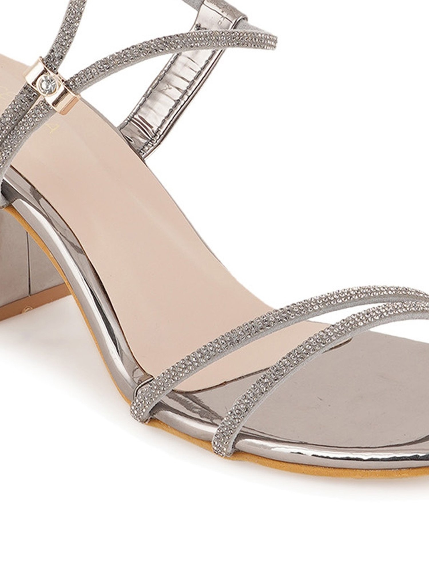 Scentra Women's Metallic Ethnic Sandals