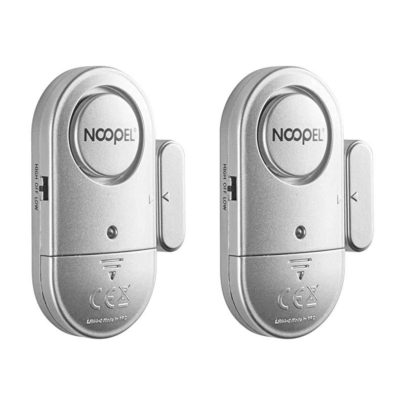 Window Door Alarm 2 Pack, New Version with Two Volume Levels, Wireless Magnetic Burglar Intruder Entry Alarm for Kids Toddlers Indoor Personal Safety