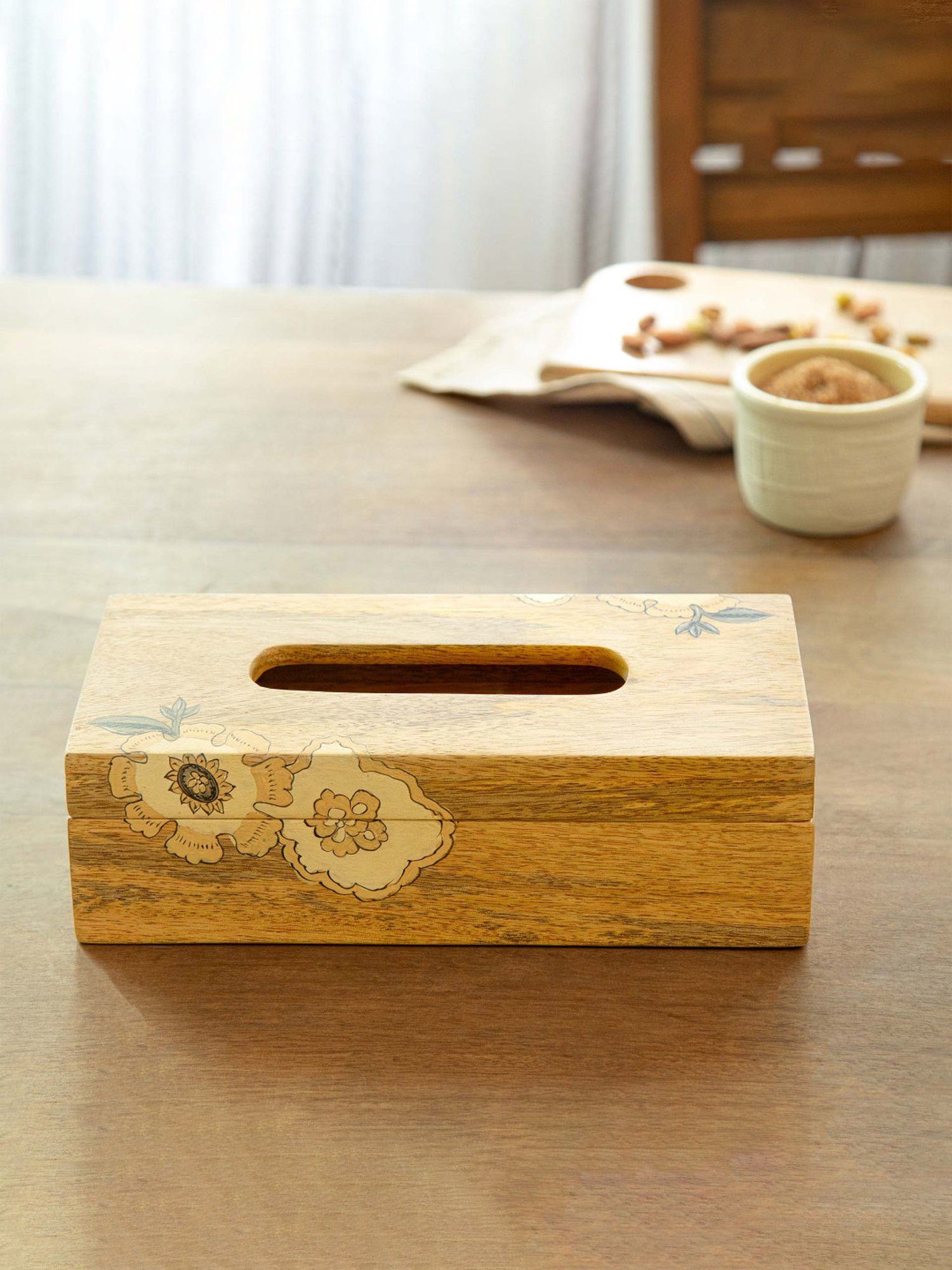 Karo Tapi Printed Multicolor Wood Tissue Box
