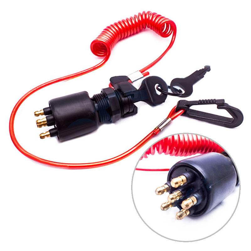 OMC BRP Johnson Evinrude Ignition Switch & Lanyard 5005801 1996 & up 765562