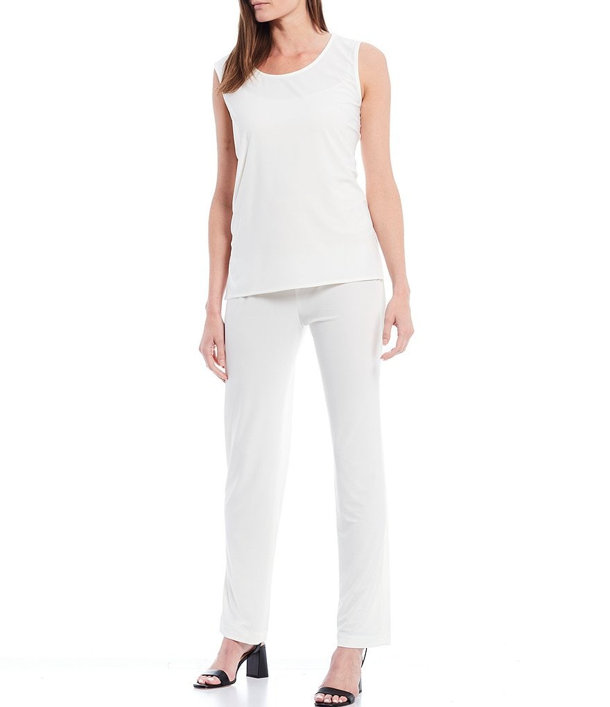 Eva Varro Solid Knit Jersey Banded Hem Pull-On Harem Pants