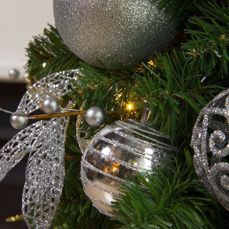 7.5ft Easy Treezy Pre-Lit LED Shimmering Frost Pre-Decorated & Easy Setup Slim Artificial  Christmas Tree