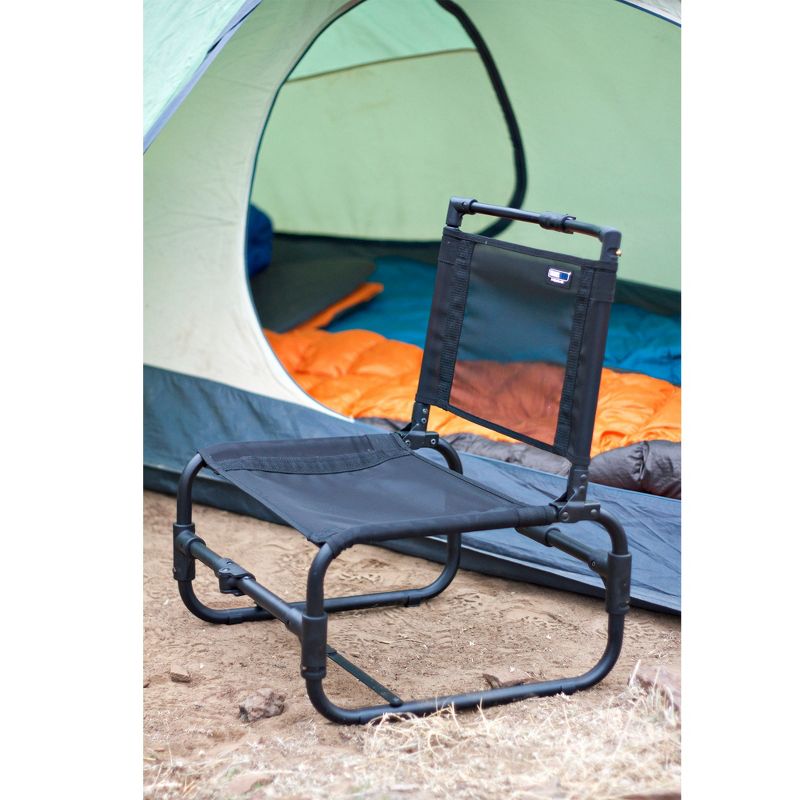 TravelChair 169 Larry Weather Resistant Lightweight Portable Outdoor Camping Chair, Steel (Black)